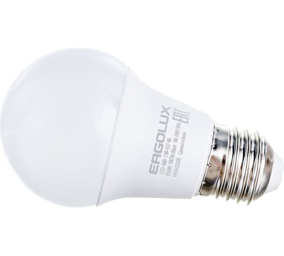 Светодиодная лампа Ergolux LED-A60-11W-E27-6K ЛОН 11Вт Е27 6500К 220-240В, ПРОМО 14724