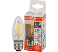 Светодиодная филаментная лампа Osram LSCLB75 6W/840 230VFILCL E27 10x1 4058075687912
