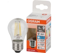 Светодиодная филаментная лампа Osram LSCLP60 5W/865 230V FILCL E27 10x1 4058075688315