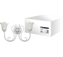 Бра TDM ELECTRIC НББ-09-02-2х40 «Глория» белый с золотом 2х40Вт E14 SQ0370-0006