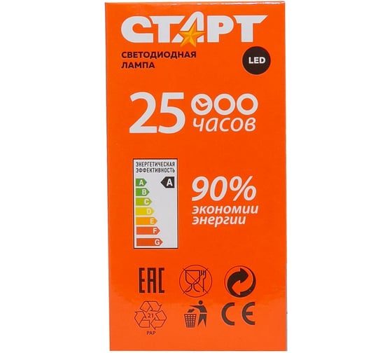 Светодиодная лампа СТАРТ в колбе шар ECO LEDSphereE14 10W 40