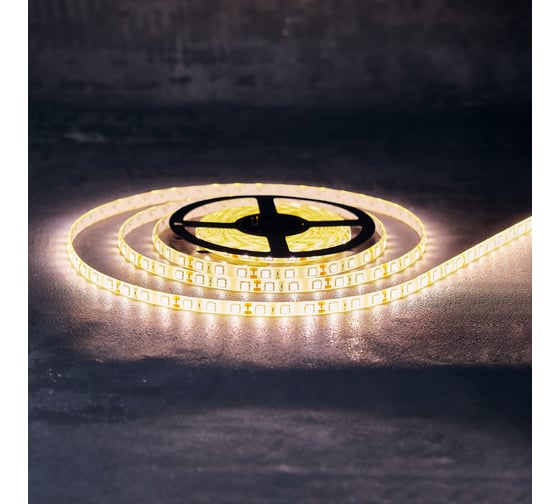 Светодиодная лента Lamper LED силикон 5м, 12В, IP65, SMD 5050, 60 LED/m, теплый белый 141-496