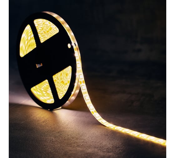 Светодиодная лента Lamper LED силикон 5м, 12В, IP65, SMD 5050, 60 LED/m, теплый белый 141-496