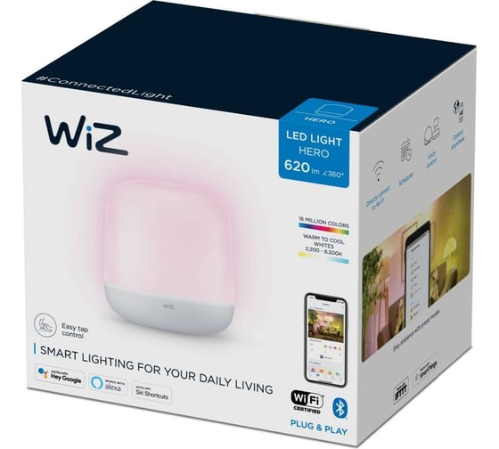 Светильник Wiz Wi-Fi BLE Portable Hero white RGB 929002626701
