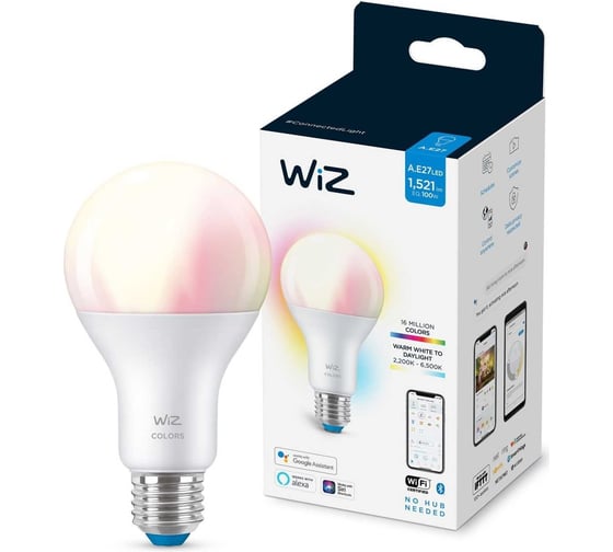 Лампа Wiz Wi-FiBLE100WA67E27922-65RGB1PF/6 929002449702