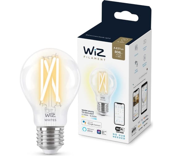 Лампа Wiz Wi-Fi BLE 60WA60E27927-65CL1PF/6 929003017201