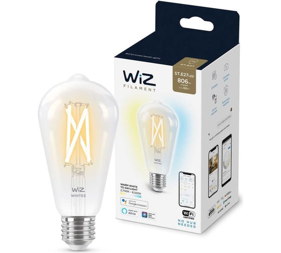 Лампа Wiz Wi-Fi BLE60WST64E27927-65CL1PF/6 929003018601