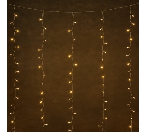 Электрогирлянда VEGAS Занавес 96 теплых LED ламп, 1.5x1.5 м 55147