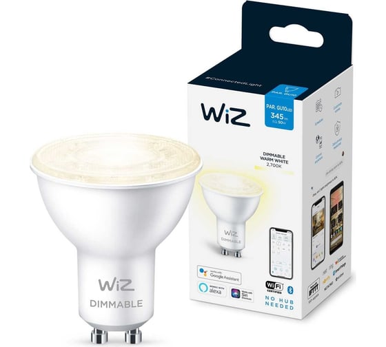 Wi-Fi лампа Wiz BLE 50W GU10 927 DIM 1PF/6 929002448102