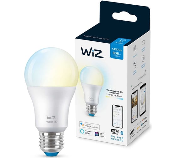 Wi-Fi лампа Wiz BLE 60W A60E27927-65TW1PF/6 929002383502