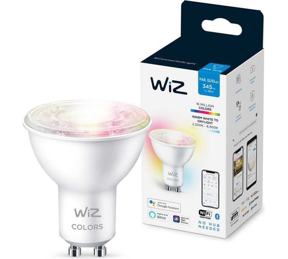 Wi-Fi лампа Wiz BLE 50W GU10 922-65RGB1PF/6 929002448402