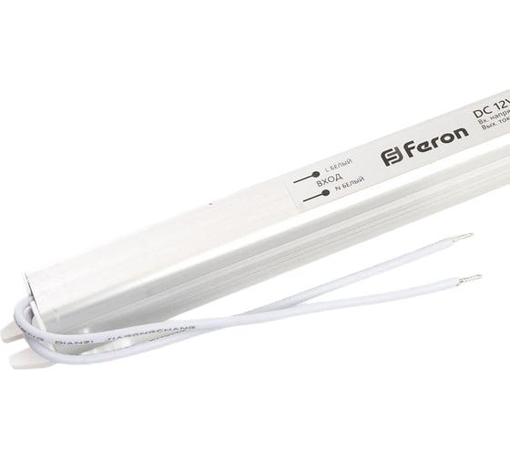 Электронный трансформатор FERON для светодиодной ленты 72W 12V (ультратонкий драйвер), LB001 48015