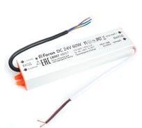 Электронный трансформатор для светодиодной ленты FERON 60W 24V (драйвер), LB007, 48057