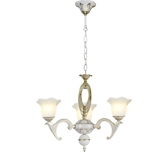 Люстра De Fran Е27 220В 3x40В античный белый с золотом, YP2-3257-3WH