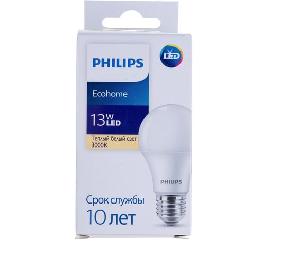 Светодиодная лампа PHILIPS Ecohome LED Bulb 13Вт 1150лм E27 830 RCA 929002299517