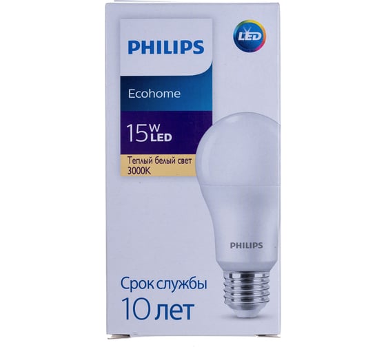 Светодиодная лампа PHILIPS Ecohome LED Bulb 15Вт 1350лм E27 830 RCA 929002305017