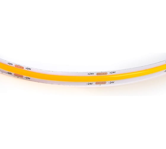 Светодиодная LED лента FERON LS530 COB 320SMD(2110) 8Вт/м 24V 5000x8x1.8мм IP20, желтый 48269