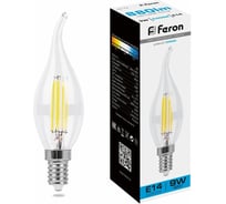 Светодиодная лампа FERON LB-74 Свеча на ветру E14 9W 6400K, 38235
