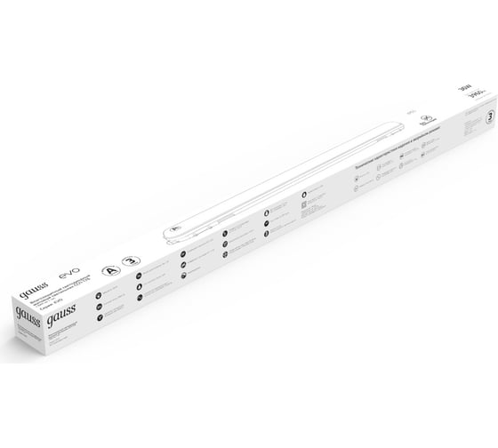 Светильник Gauss IP65 LED ССП-176 EVO IP65 12007666 36W 3960lm 6500K с БАП на 1ч, 864425336A