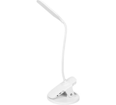 Настольная LED-лампа URM на прищепке с 3 режимами яркости, USB-зарядка, белый D01283
