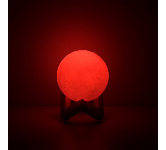 Светильник Gauss настольный 3D Луна 1W RGB 5V Li-ion 450mA D10см белый c пультом LED NN002