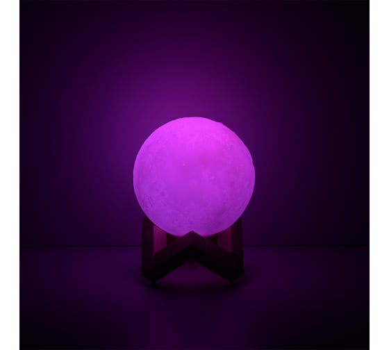 Светильник Gauss настольный 3D Луна 1W RGB 5V Li-ion 450mA D10см белый c пультом LED NN002