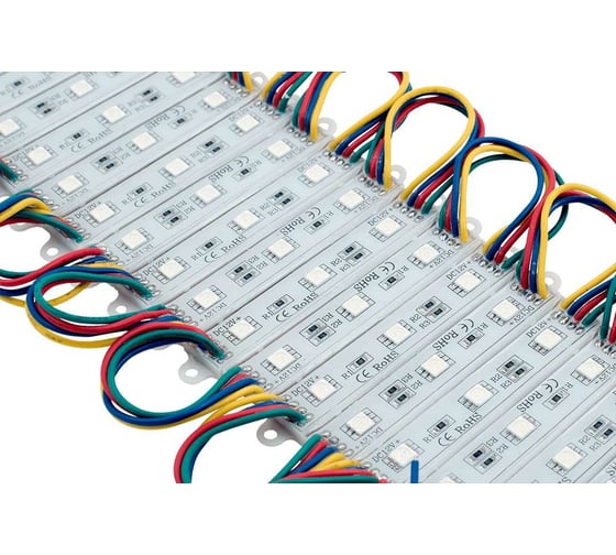 Светодиодный модуль SWG SMD5050 3LED, RGB, IP65 0,72W DC12V 120, 15 см 00-00002197