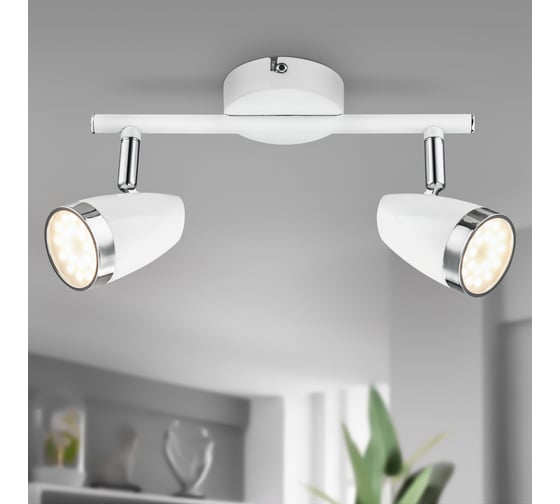 Светодиодный настенно-потолочный поворотный светильник Rivoli спот Kelly 6155-702 LED 2x4 Вт 3200К, Б0054683