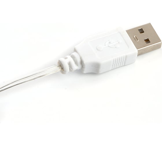 Линейная статичная гирлянда FERON CL576 Роса, 10м USB мультиколор, прозрачный шнур, 48188