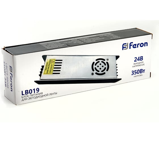 Электронный трансформатор для светодиодной ленты FERON 350W 24V (драйвер), LB019, 48048