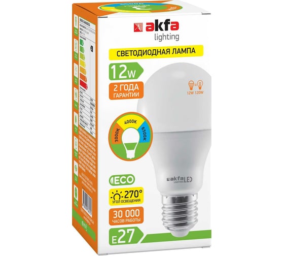 Светодиодная лампа Akfa Lighting AK-LBL 12W 4000K E27 FLLBL122740A