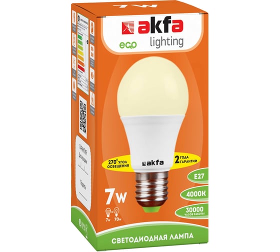 Светодиодная лампа Akfa Lighting AK-LBL 7W 4000K E27 FLLBL072740A