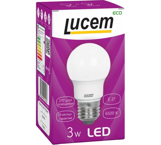 Светодиодная лампа Lucem LM-LBL 3W 6500K E27 FLLBL032765L