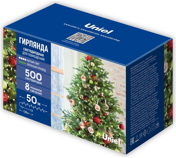Светодиодная гирлянда Uniel ULD-S5000-500/DGA WHITE IP20 UL-00009931