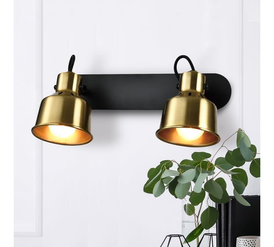 Настенно-потолочный поворотный светильник спот Rivoli Lenore 7060-702 2хЕ14 40 Вт с выключателем, Б0055020