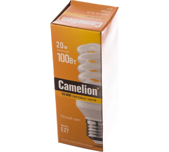 Лампа энергосберегающая 20Вт Camelion LH20-FS-T2-M/827/E27 10598