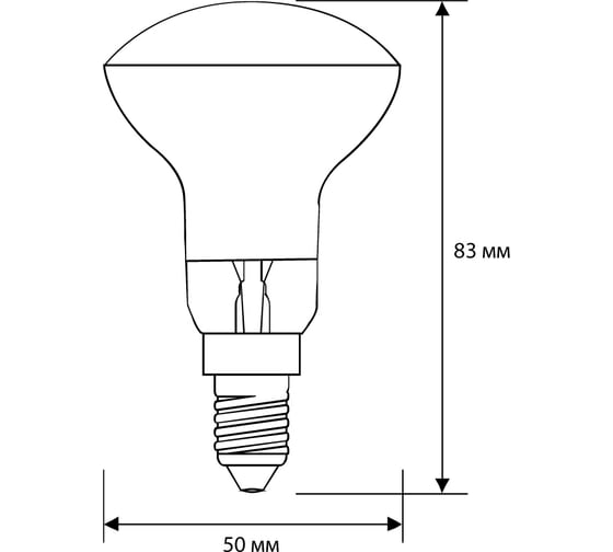 Зеркальная электрическая лампа накаливания MIC Camelion 40/R50/E14, 8977
