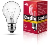Электрическая лампа накаливания с прозрачной колбой Camelion 60/A/CL/E27,7277
