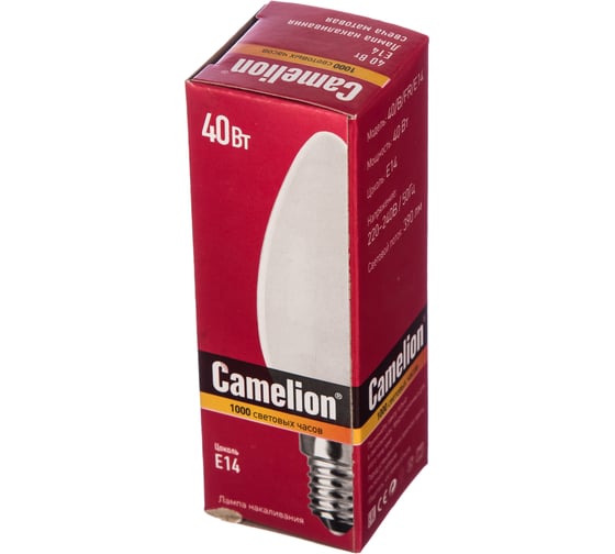 Электрическая лампа накаливания с матовой колбой MIC Camelion 40/B/FR/E14, 9864