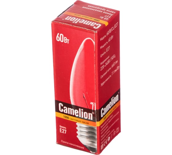 Электрическая лампа накаливания с прозрачной колбой MIC Camelion 60/B/CL/E27, 8971