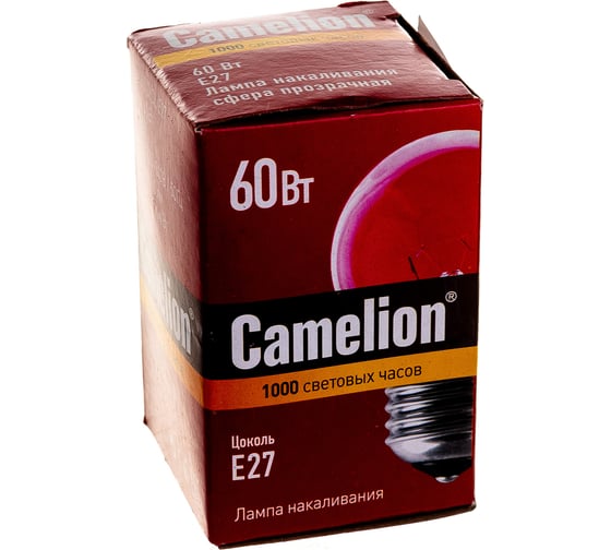 Электрическая лампа накаливания с прозрачной колбой MIC Camelion 60/D/CL/E27, 8973