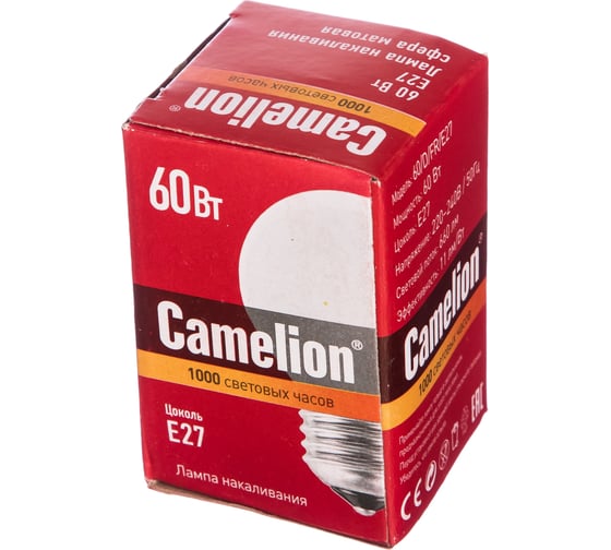 Электрическая лампа накаливания с матовой колбой MIC Camelion 60/D/FR/E27, 9871