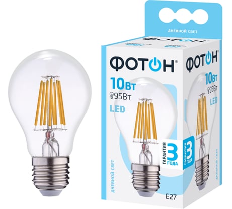 Светодиодная филаментная лампа ФОТОН LED FL A60 10W E27 4000K 23986
