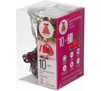 Электрическая гирлянда LED Сноубум насадка Грузовичок Деда Мороза 2м 10LED шампань пост свеч прозр 2хАА 381-232