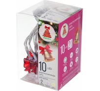 Электрическая гирлянда LED Сноубум насадка Хрустальные колокольчики 2м 10LED шампань пост свеч проз 2хАА 381-233