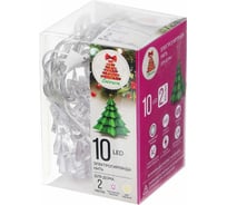 Электрическая гирлянда LED Сноубум насадка 3D Ледяная елочка 2м 10LED шампань пост свеч прозр акрил 2хАА 381-234