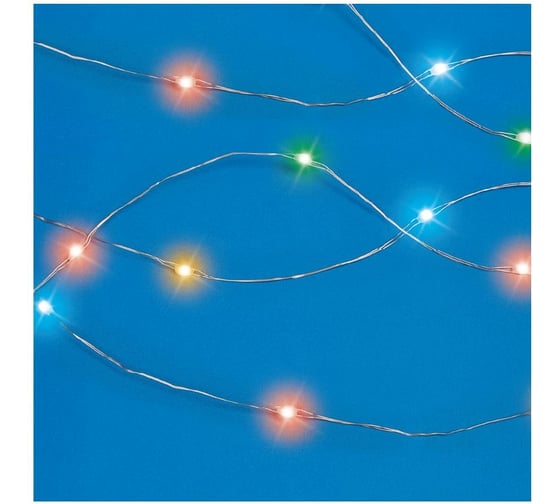 Электрическая гирлянда LED Сноубум нитка росы Капли радуги 10м 100LED Extraмульти 8 реж медь 220В 50Гц НВ 351-551