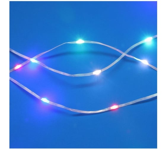 Электрическая гирлянда LED Сноубум нить Звездный трек 10м 100LED Extra мульти 8 реж прозр 220В НВ 351-548