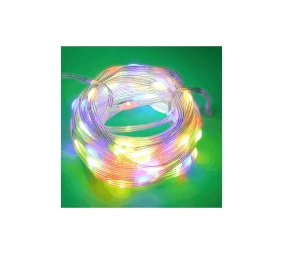 Электрическая гирлянда LED Сноубум нить Звездный трек 10м 100LED Extra мульти 8 реж прозр 220В НВ 351-548