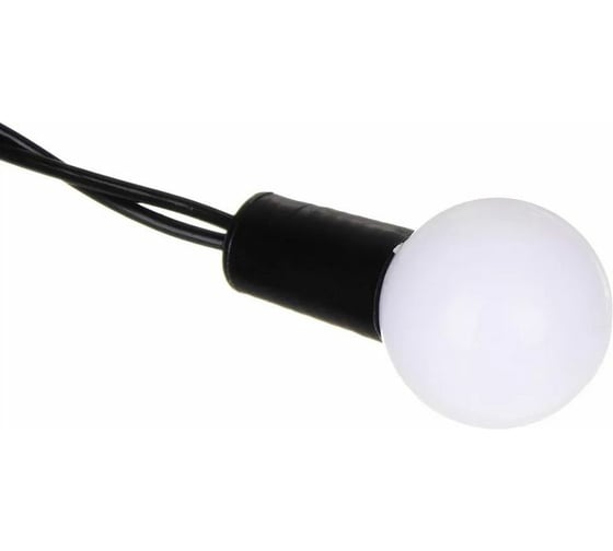 Электрическая гирлянда LED Сноубум нить 6м насадка матовый шар d22мм 30LED RG/RB автореж черный 220В 351-543